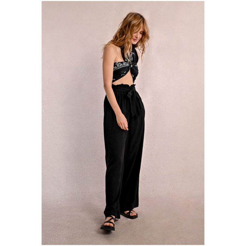 MOLLY BRACKEN Wide pants with paper bag waist